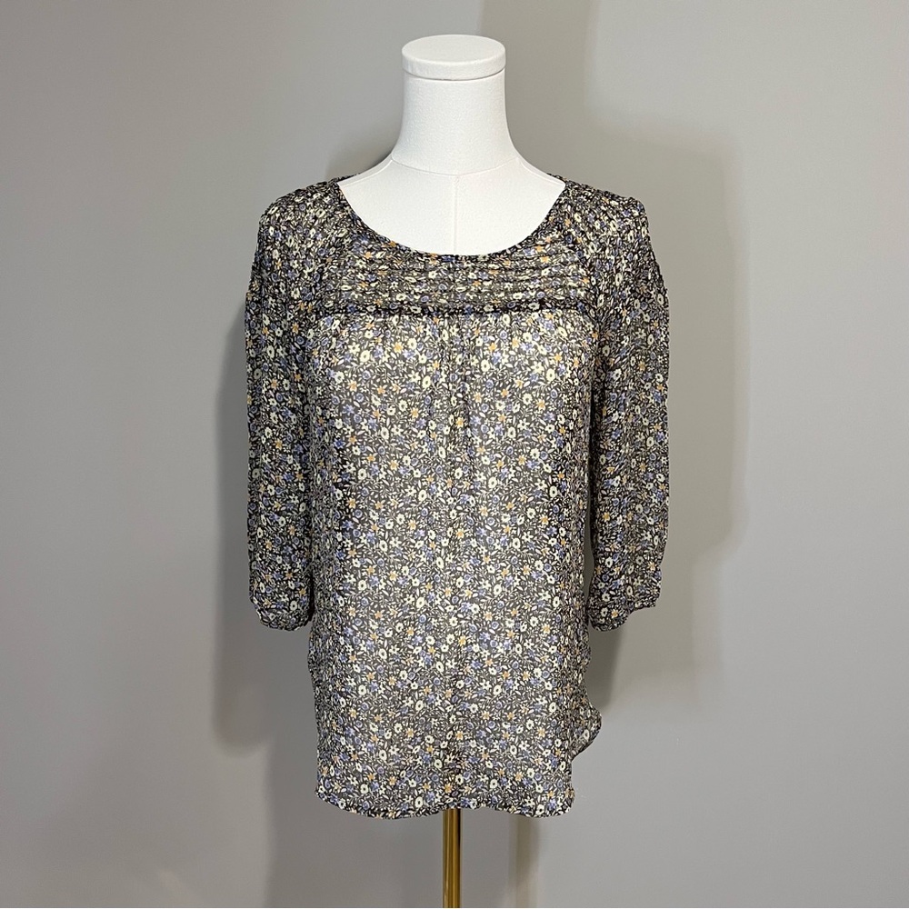 LC Lauren Conrad Sheer Floral Blouse Size XS